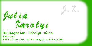 julia karolyi business card